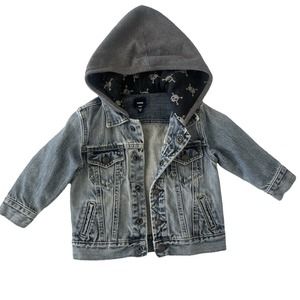 GAP Kids Denim Jacket with Gray Hood